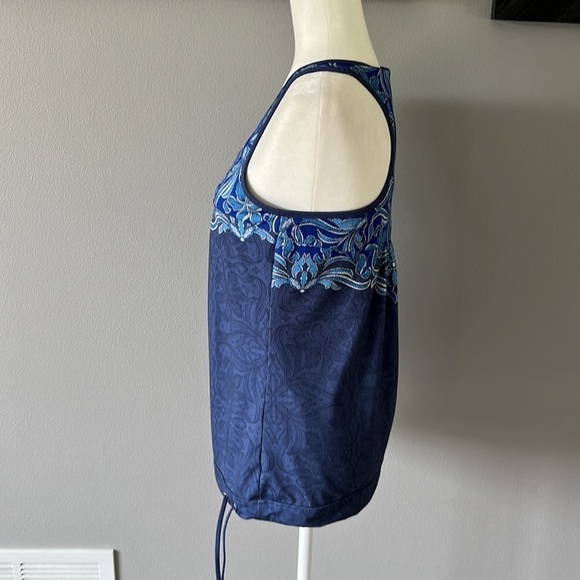 Athleta Blue Patterned Racerback Tank Top - Picture 7 of 13